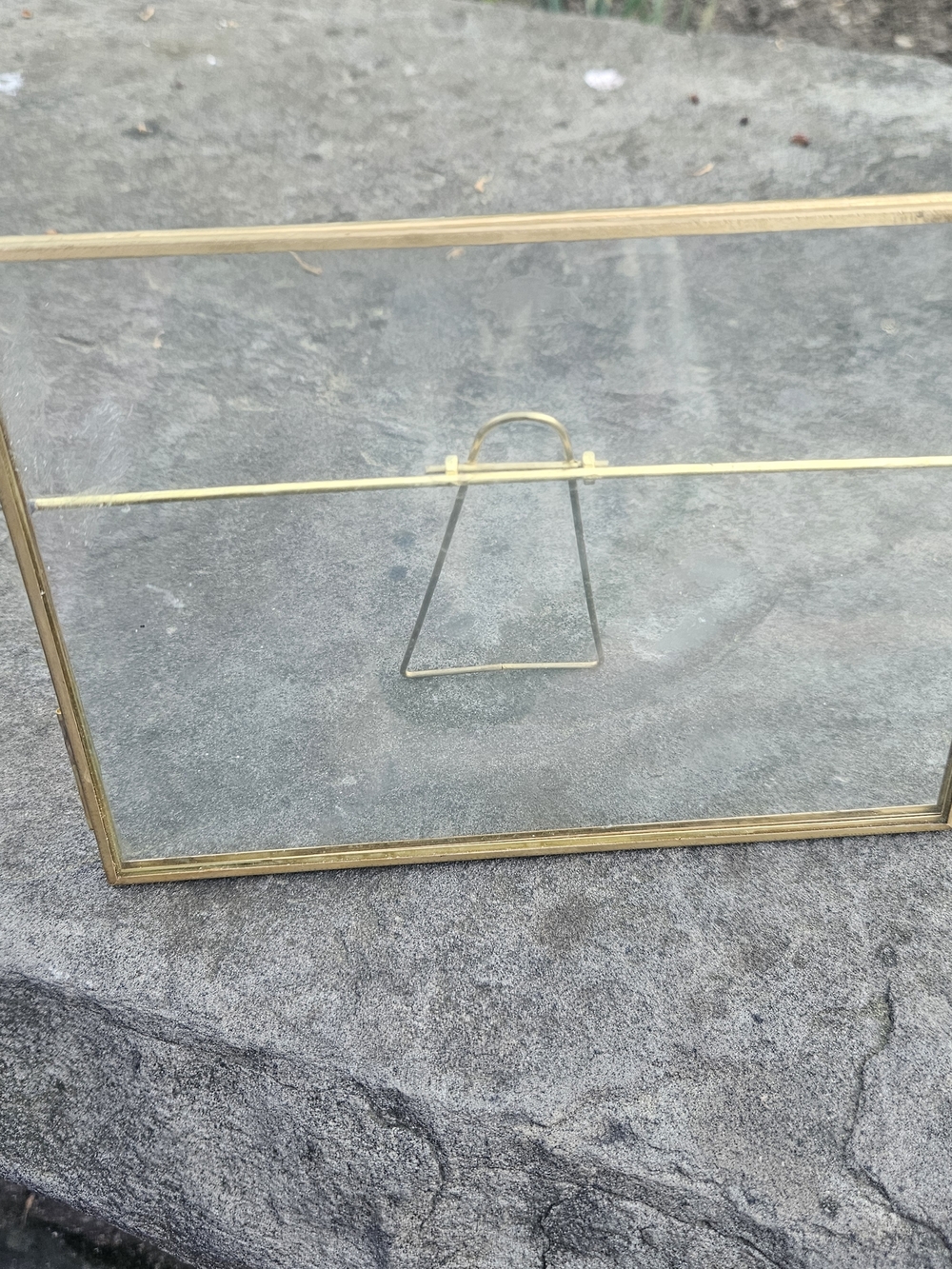 Brass and Glass Display Frame with Easel Back